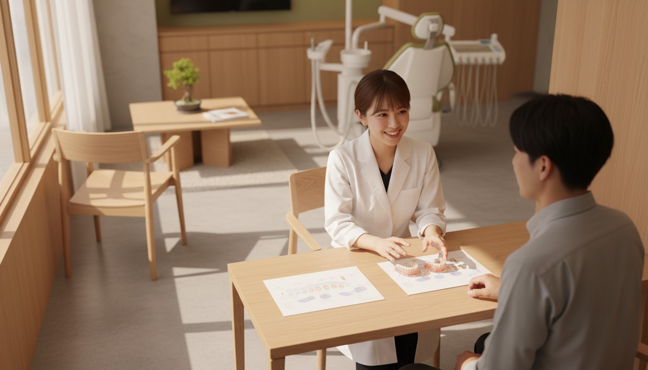 矯正相談の質問リストをメモする様子