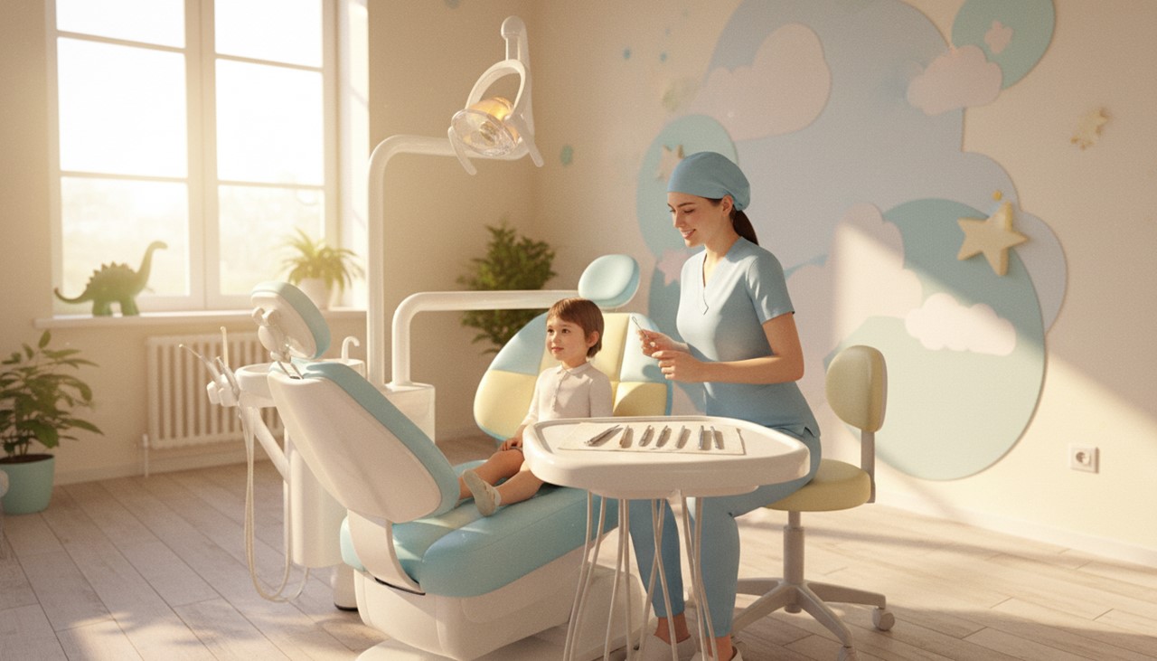 保育園の歯科検診で子どもの歯並びを確認するイメージ